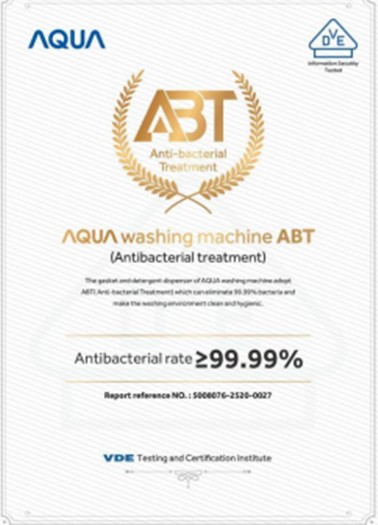 Kết quả chứng nhận thử nghiệm công nghệ mâm giặt kháng khuẩn ABT