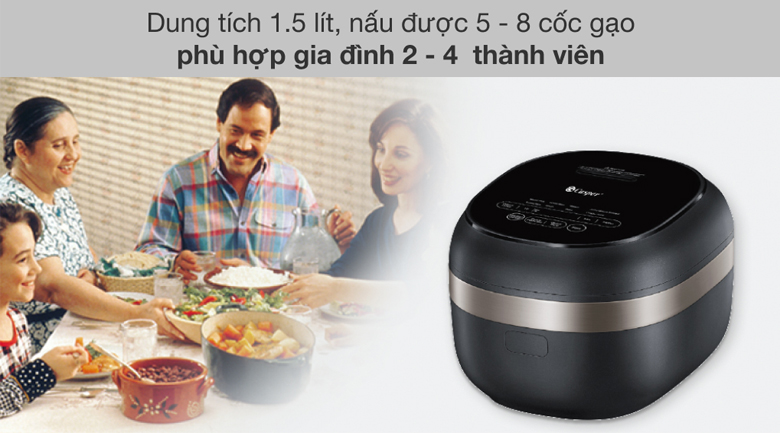 Nồi cơm điện cao tần 1.5 lít Casper CI-15RC01 - Dung tích 1.5 lít