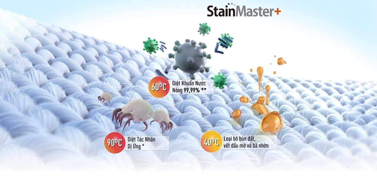 Giặt diệt khuẩn nước nóng Stain Master+