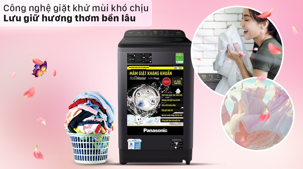 Máy giặt Panasonic 8.5 Kg NA-F85A9BRV - Giặt khử mùi