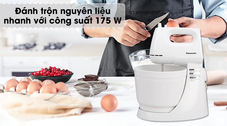 Máy đánh trứng Panasonic MK-GB3WRA - Công suất mạnh mẽ 175 W