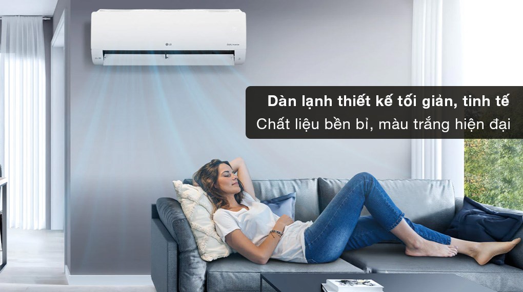 Máy lạnh LG Inverter 1.5 HP V13WIN1 - Kiểu dáng tối giản, chất liệu vỏ máy bền bỉ