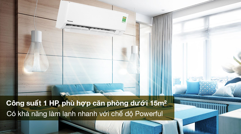 Máy lạnh Panasonic Inverter 1 HP CU/CS-PU9ZKH-8M - Công suất 1 HP phù hợp cho diện tích căn phòng dưới 15m2