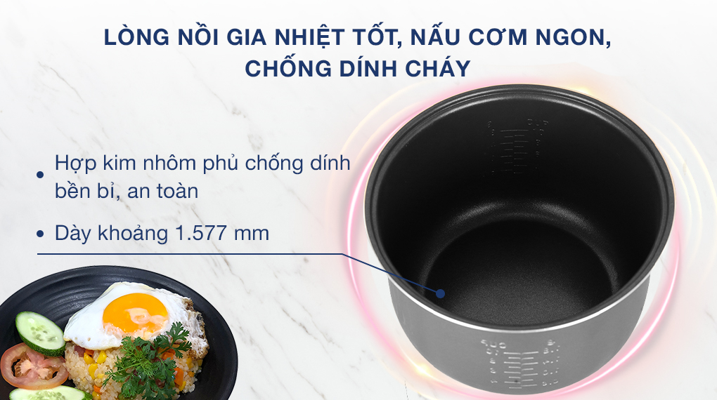 Nồi cơm nắp gài 1.8 lít Panasonic SR-MVN18LRAX - Lòng nồi