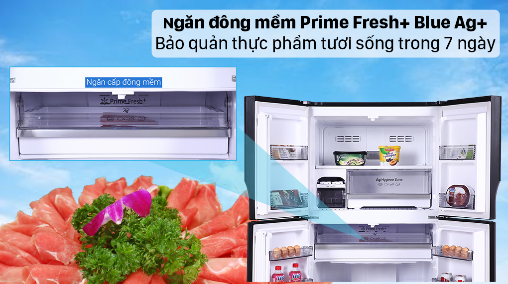Tủ lạnh Panasonic Inverter 550 lít NR-DZ601VGKV - Ngăn Prime Fresh+ Blue Ag+