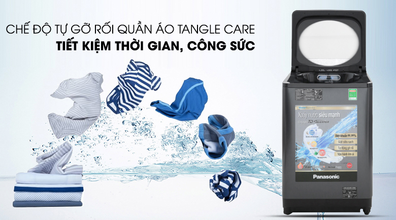 Chế độ Tangle Care tự động gỡ rối quần áo - Máy giặt Panasonic Inverter 10.5 Kg NA-FD10VR1BV