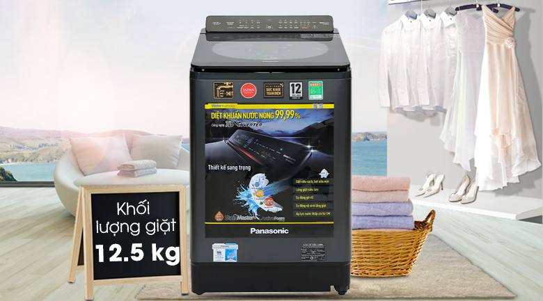 Máy giặt Panasonic Inverter 12.5 Kg NA-FD125V1BV - Khối lượng giặt 12.5 kg, phù hợp cho gia đình trên 7 người