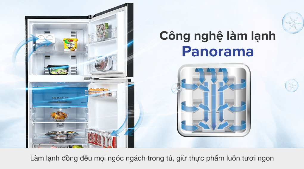 Tủ lạnh Panasonic Inverter 234 lít NR-TV261BPKV - Công nghệ làm lạnh vòng cung Panorama
