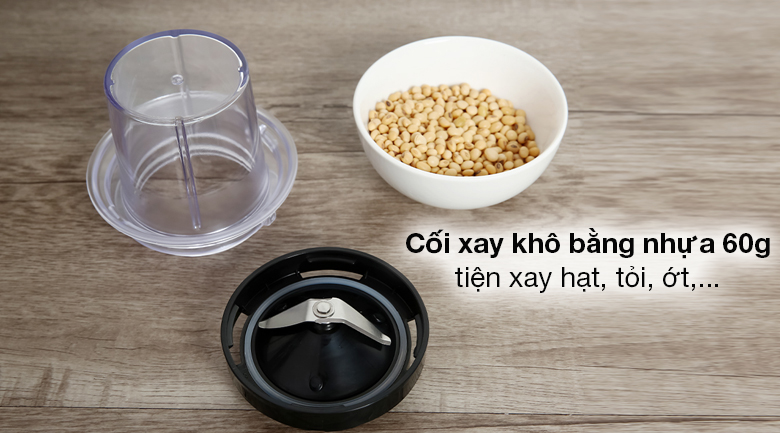 Máy xay sinh tố Sharp EM-S155GV-ST - Cối xay khô bằng nhựa dung tích 60g