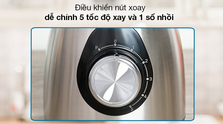 Máy xay sinh tố Sharp EM-S155GV-ST - Sử dụng điều khiển núm xoay đơn giản với 5 tốc độ xay và 1 số nhồi