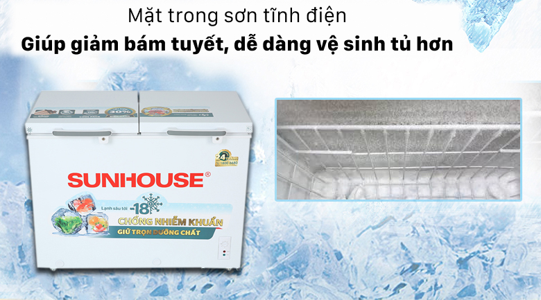 Tủ đông Sunhouse 225 lít SHR-F2272W2 - Sơn tĩnh điện bên trong