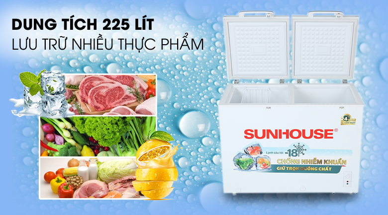 Tủ đông Sunhouse 225 lít SHR-F2272W2 - Dung tích