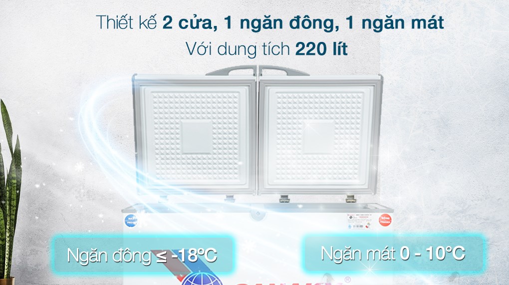 Tủ đông Sanaky Inverter 220 lít VH-2899W3 - Tổng quan thiết kế