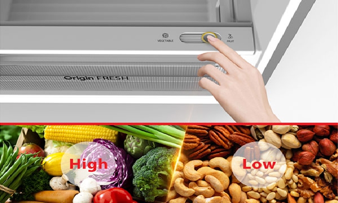 Tủ lạnh Toshiba Inverter 312 lít GR-RT400WE-PMV(06)-MG - Ngăn rau củ tùy chỉnh độ ẩm