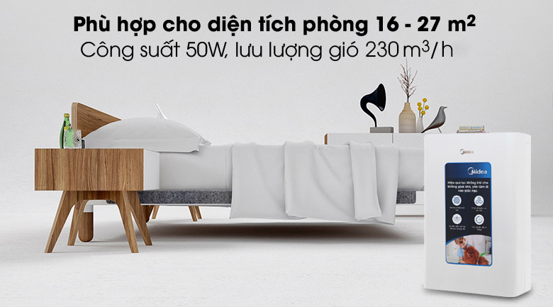 Lưu lượng gió mạnh mẽ - Máy lọc không khí Midea MAP-200GD41